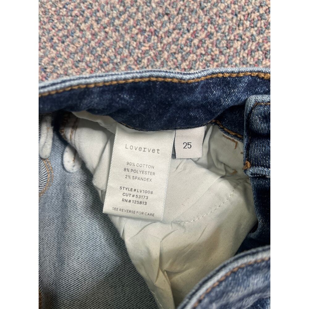 Lovervet By Vervet Dark Wash Distressed Jeans Size 25 - Picture 4 of 6
